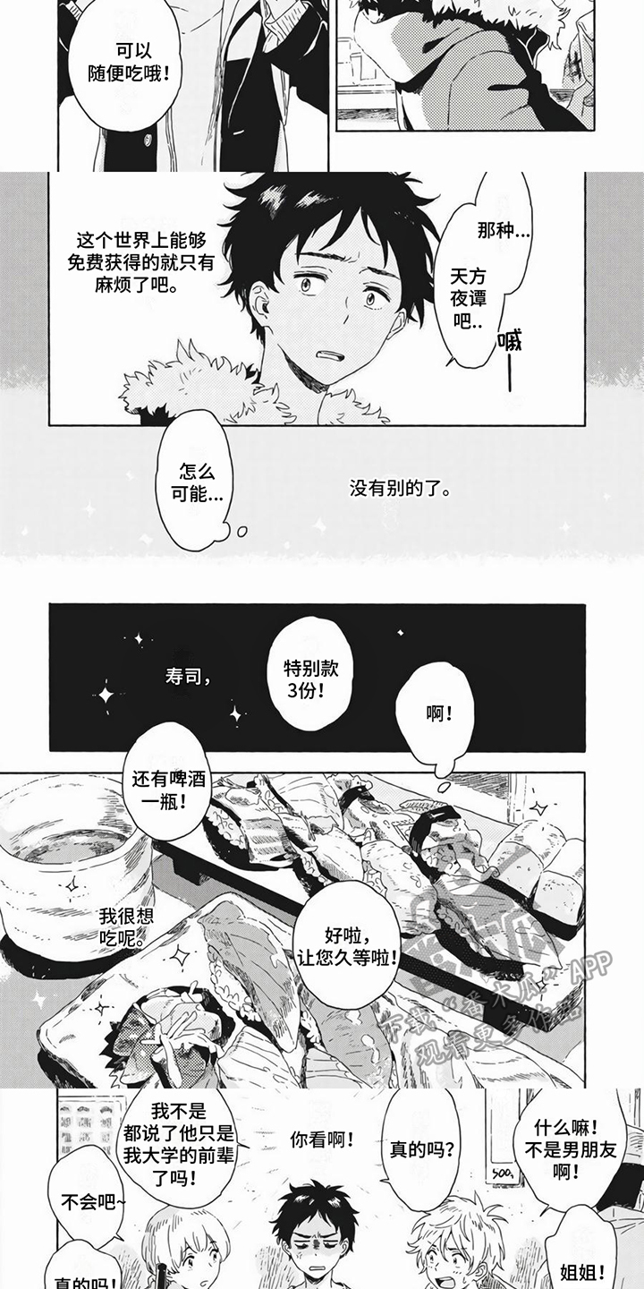 雪中的思念漫画,第12章：请客1图