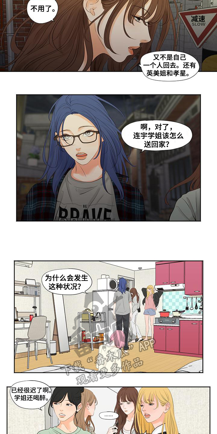 百合漫画漫画,第6章：留宿1图