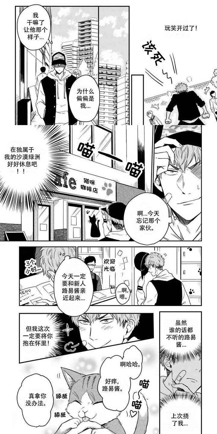 猫系男生长相照片漫画,第2章：猫咪咖啡店1图