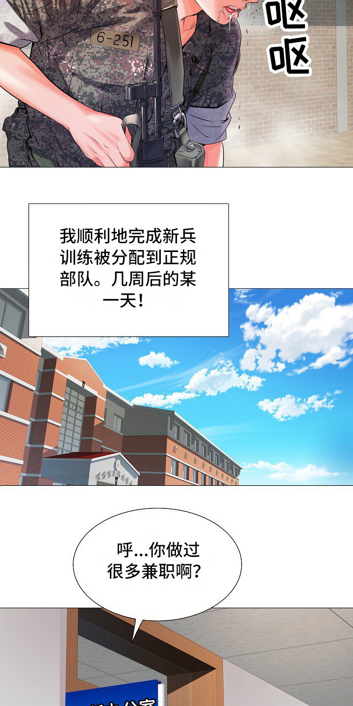 家属楼管子漏水谁负责漫画,第1章：入伍1图