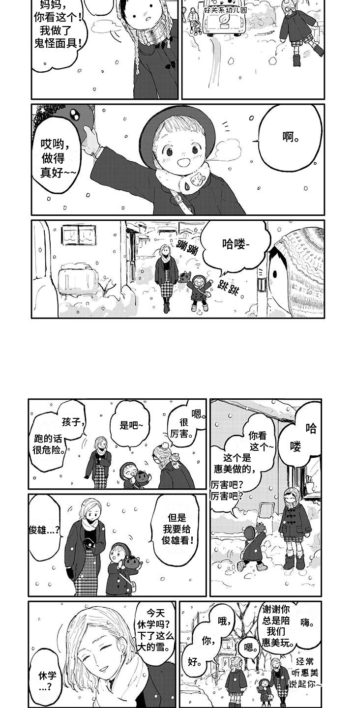 温馨的家漫画,第3章：下雪了1图