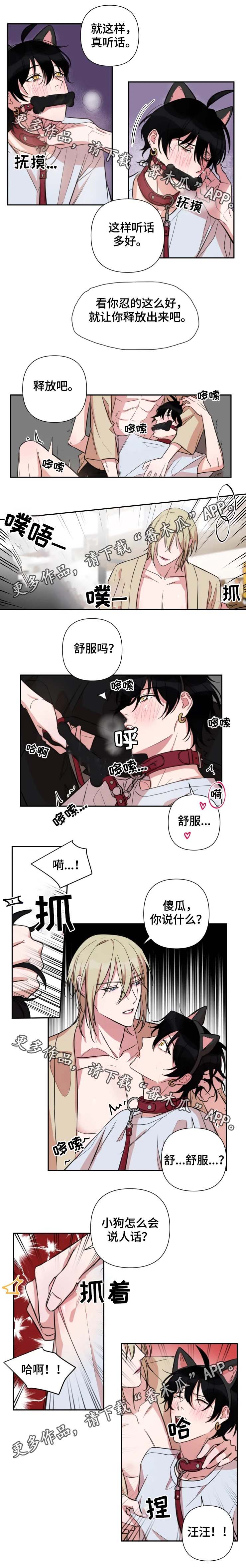 温情陷阱双男主漫画,第43章：学狗叫2图