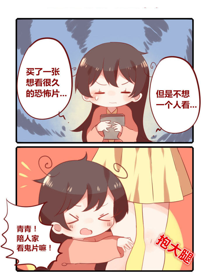 你听说过女子大学生吗？漫画,第228章：看鬼片1图