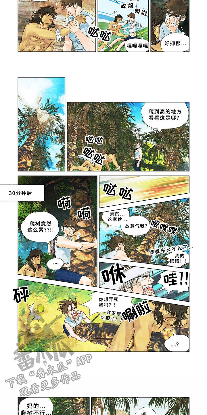 荒岛漂流者漫画,第7章：登高望远1图