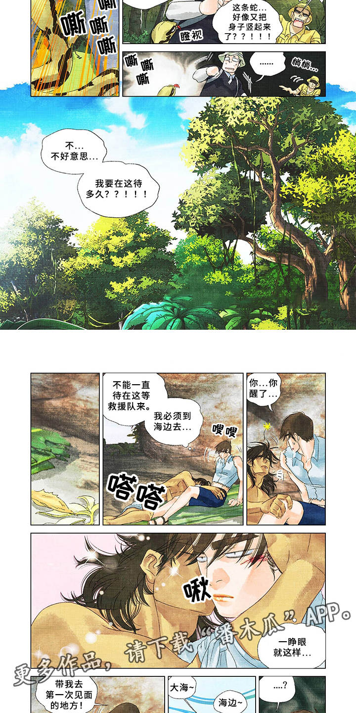 荒岛漂流者漫画,第7章：登高望远2图