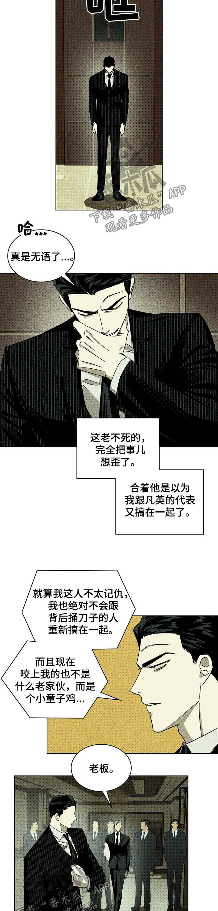 绿色纹理感衬衫大码漫画,第47章：高层会议1图