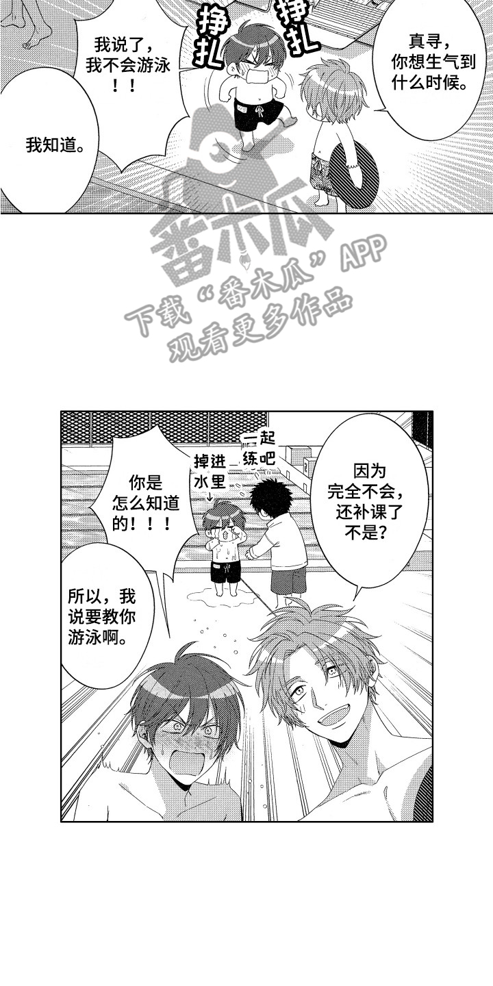 王子文图片漫画,第31章：【番外】学游泳2图