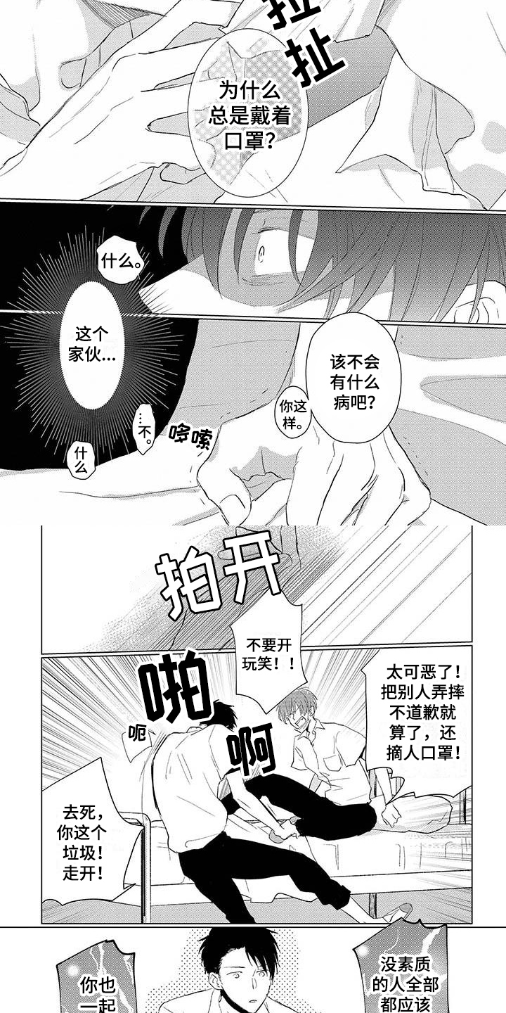 毒舌男主校园文漫画,第1章：撞晕1图