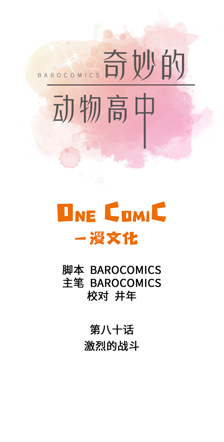 奇妙的动物高中漫画,第80章：激烈的战斗1图