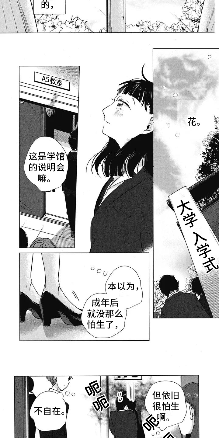 樱花盛开下一句漫画,第2章：相遇那天1图