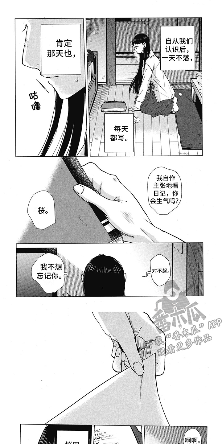 樱花盛开的作文400字漫画,第5章：日记1图