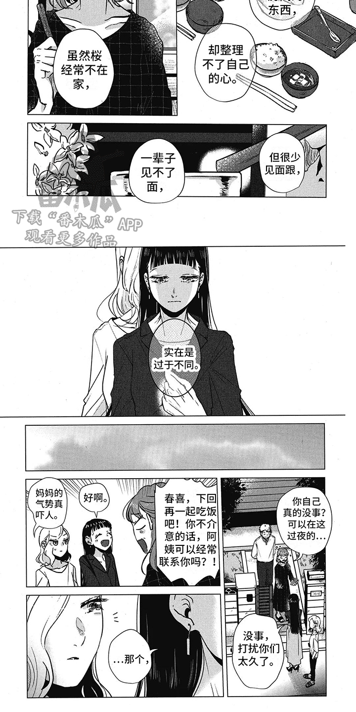 樱花盛开啦漫画,第14章：过于不同1图