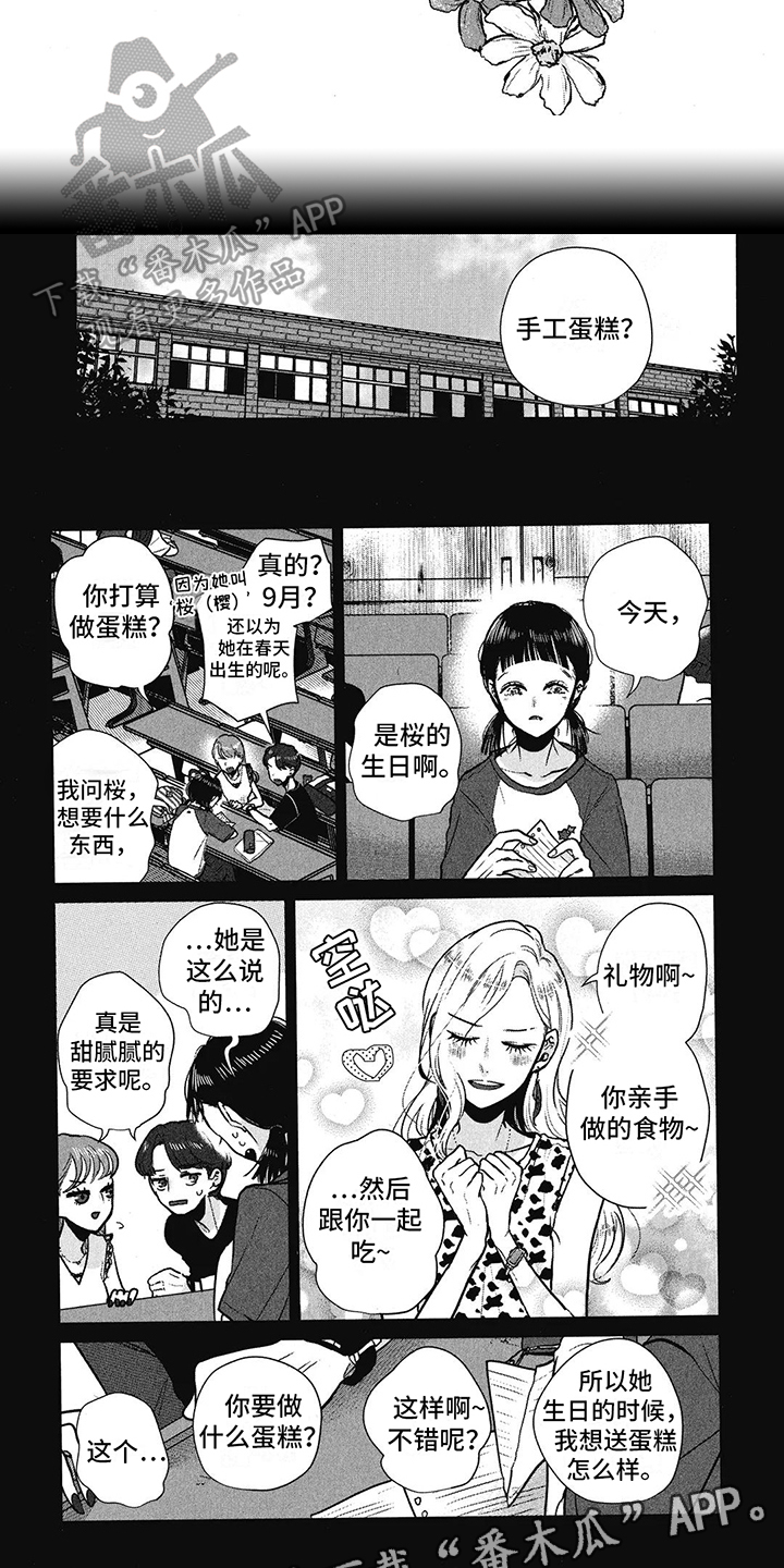 樱花盛开的房间漫画,第22章：生日蛋糕2图