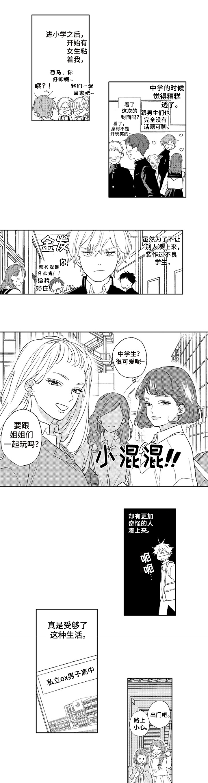 金色青春平衡霜效果怎么样漫画,第1章：新学校2图