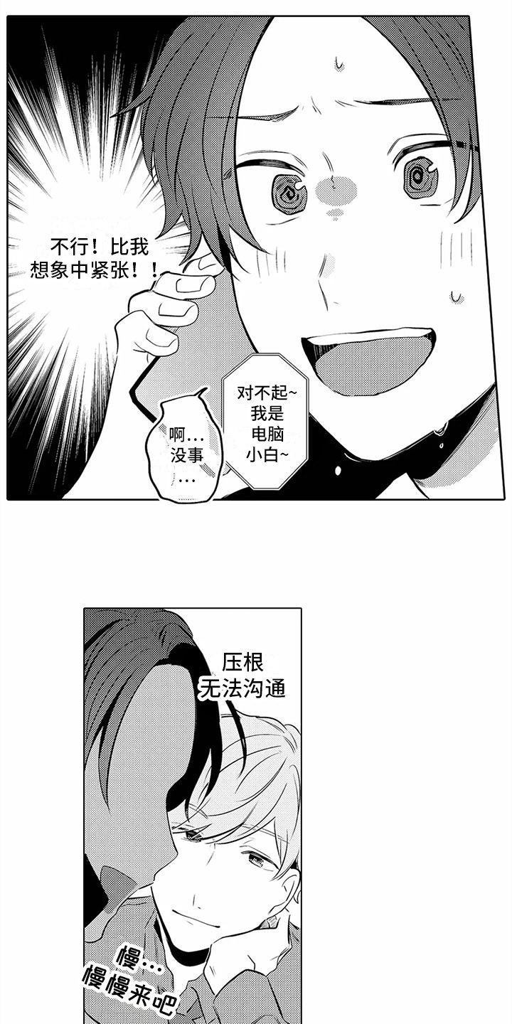 爱出汗的他漫画,第14章：电话指导1图