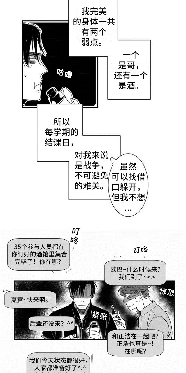 爱上偶像宅夏宫严尚秀漫画,第12章：挡酒2图